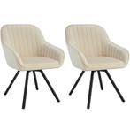 tectake Draaibare fluwelen stoel Snug, gestoffeerd - crème,, Verzenden, Nieuw
