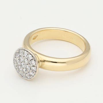 Bague - 18 carats Or jaune, Or blanc Diamant (Naturelle)
