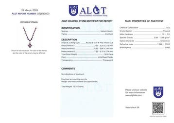 Zonder minimumprijs - Halsketting Zilver - Amethist -, Nieuw