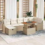 vidaXL Tuinbank Set 8 pcs Beige poly rattan, Verzenden, Nieuw