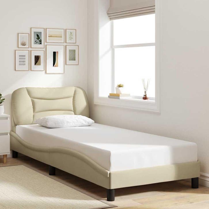 vidaXL Bedframe zonder matras Hvar 80x200 cm stof, Huis en Inrichting, Slaapkamer | Bedden, Nieuw, Verzenden