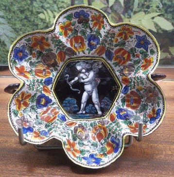Kom - Emaille - Atelier Laudin - Limoges, Antiek en Kunst