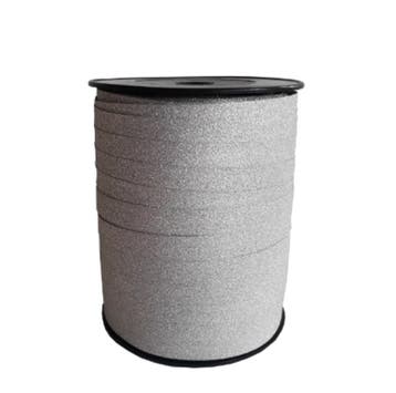 5m Glitter zilver sierlint - krullint - cadeau versiering, Ophalen of Verzenden