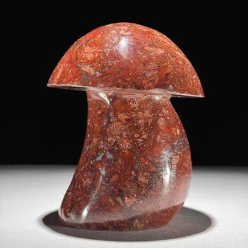 PAS DE PRIX DE RÉSERVE - Sculpture de champignon en jaspe, Antiquités & Art