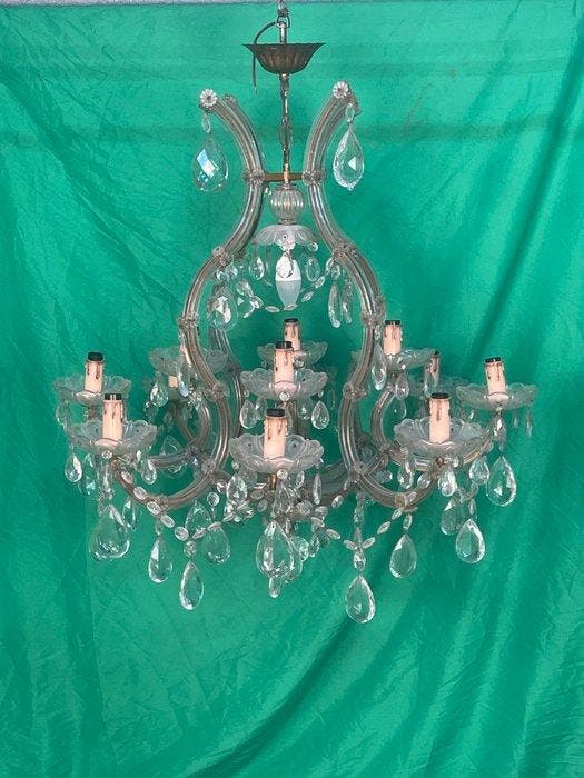 Kroonluchter - Kristal - Kroonluchter met 13 lampen, Antiquités & Art, Curiosités & Brocante