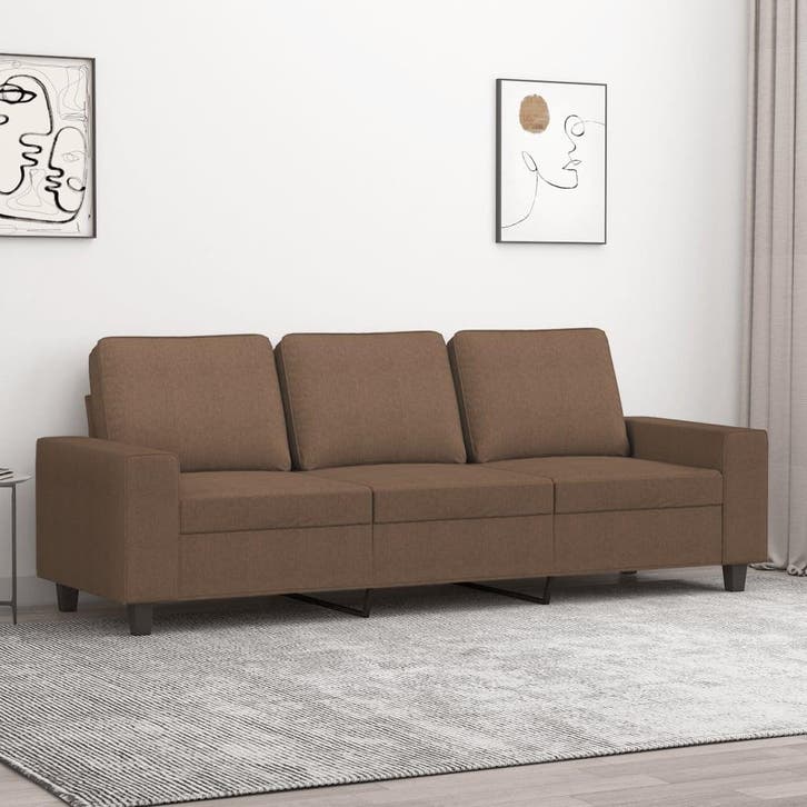 vidaXL Driezitsbank / zetel 180 cm stof bruin, Huis en Inrichting, Zetels | Zetels, Nieuw, Verzenden