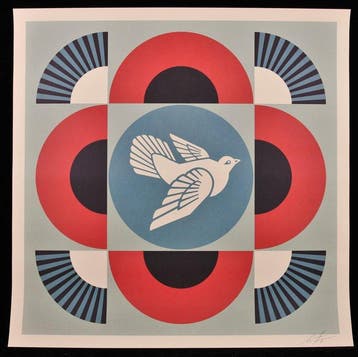 Shepard Fairey (OBEY) (1970) - Dove Trip Blue SIGNED Offset, Antiek en Kunst