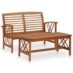 vidaXL 2-delige Loungeset massief acaciahout, Verzenden, Nieuw, Loungeset