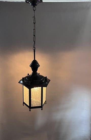 Hanglamp, Art Deco stijl - Lamp - Verbronsd messing en