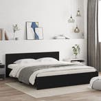 vidaXL Bedframe met hoofdeinde zwart 180x200 cm, Verzenden