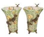 Vase (2) - Bronze, Porcelaine - Vases avec arrosoir, Antiquités & Art