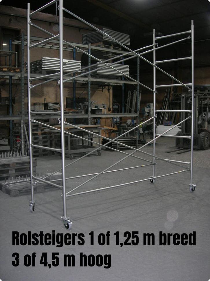 Rolsteigers 3 of 4,50 m hoog - rolstelling - rolsteiger, Doe-het-zelf en Bouw, Steigers, Rolsteiger of Kamersteiger, Nieuw, 2 tot 5 meter