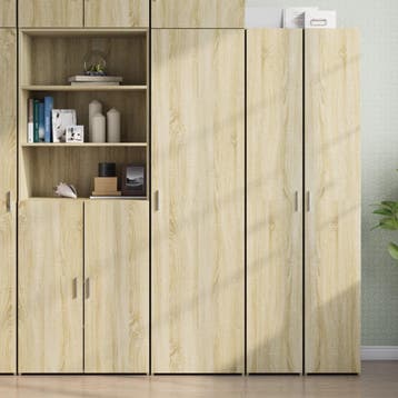 vidaXL Hoge kast 50x42,5x185 cm bewerkt hout sonoma, Verzenden, Nieuw
