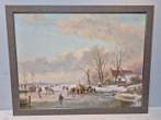 École néerlandaise (XX) - Winter koud., Antiek en Kunst, Kunst | Schilderijen | Klassiek