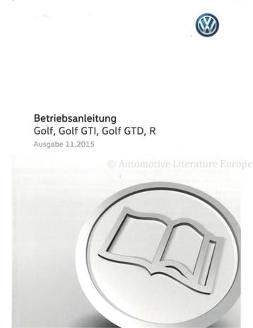 2015 VOLKSWAGEN GOLF INSTRUCTIEBOEKJE DUITS