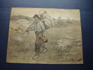 Willem Hendrik van der Nat (1864-1929) - Het werk is gedaan, Antiquités & Art