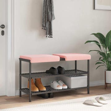 vidaXL Bankkussen 2 st Sherpa Stof Roze Diepte 35 cm, Verzenden