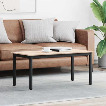 vidaXL Salontafel Naturel 100 x 50 x 45 cm Massief, Verzenden, Nieuw