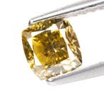 1 pcs Diamant (Natuurlijk gekleurd) - 1.00 ct - Cushion -