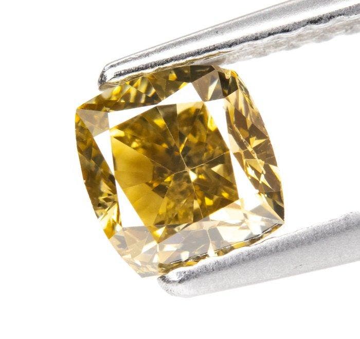 1 pcs Diamant (Natuurlijk gekleurd) - 1.00 ct - Cushion -, Bijoux, Sacs & Beauté, Pierres précieuses