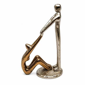 sculptuur, Couple Sculpture Two-Tone Silver & Gold Effect