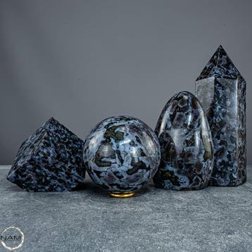 Bijzonder Merlinit-set – Mystieke elegantie in vier unieke