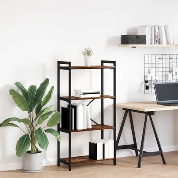 vidaXL Boekenplank 60 x 30 x 120 cm Bewerkt hout Rook Eiken, Verzenden