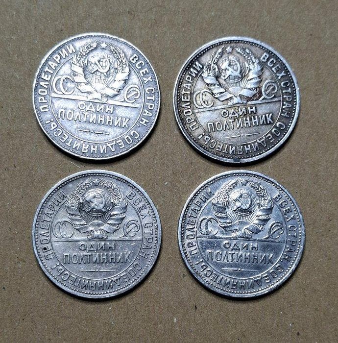 Rusland, Sovjet-Unie (USSR) Poltinnik (50 Kopecks) 2x 1924 /, Postzegels en Munten, Munten | Europa | Niet-Euromunten