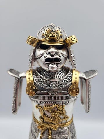 Armure miniature en étain et or 24 carats – Franklin Mint –, Antiquités & Art