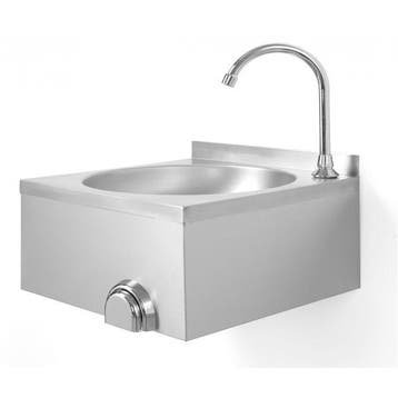 Handwasbak | Wandmontage | Kniebediening | 350x350mm | RVS, Verzenden, Nieuw in verpakking