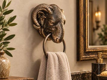 Décoration murale - Iron - Ram Towel Ring / Door Knocker -