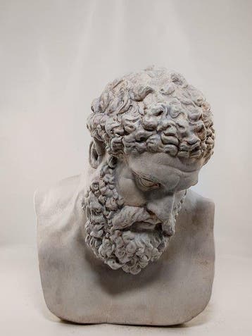 sculptuur, Mezzobusto Ercole Farnese - 25 cm - Gips - 2025, Antiek en Kunst, Antiek | Keramiek en Aardewerk