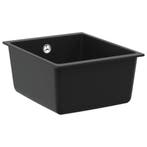 vidaXL Wasbak Zwart 370 x 460 mm 80% Kwarts en 20% Hars, Huis en Inrichting, Keuken | Keukenelementen, Verzenden, Nieuw