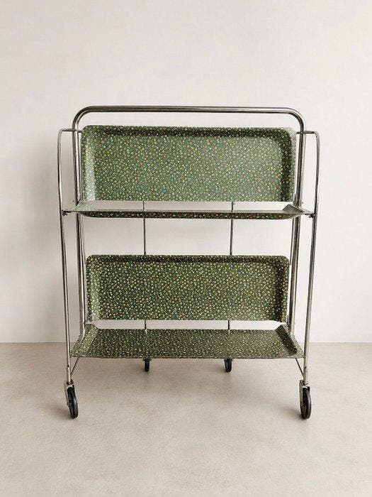 Serveerwagen - Eethoek - Chroom, Gerlinol, Antiquités & Art, Art | Objets design