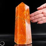 Natuurlijk intens oranje Sonnencalciet-obelisk. , Brasilien-, Verzamelen