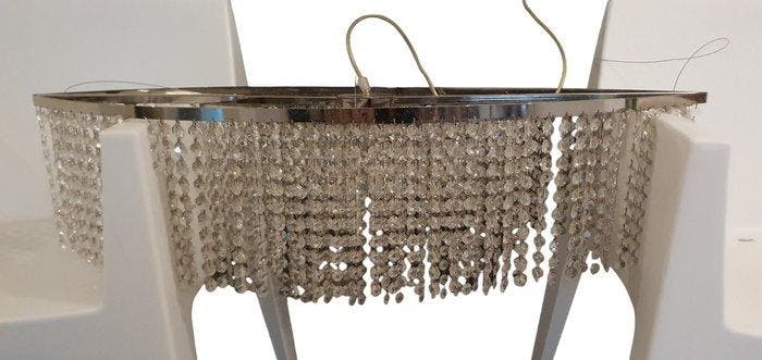 Kroonluchter - Kristal, Chroom, Metaal - Kristallen, Antiek en Kunst, Curiosa en Brocante