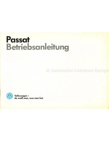 1987 VOLKSWAGEN PASSAT INSTRUCTIEBOEKJE DUITS