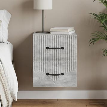 vidaXL Muurbevestigde Nachttafel met lade Betongrijs 34,5 x, Huis en Inrichting, Verzenden, Nieuw