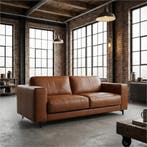 Leren bank Clear - 2,5 zits - Elegance Cognac (cognac) -, Ophalen of Verzenden