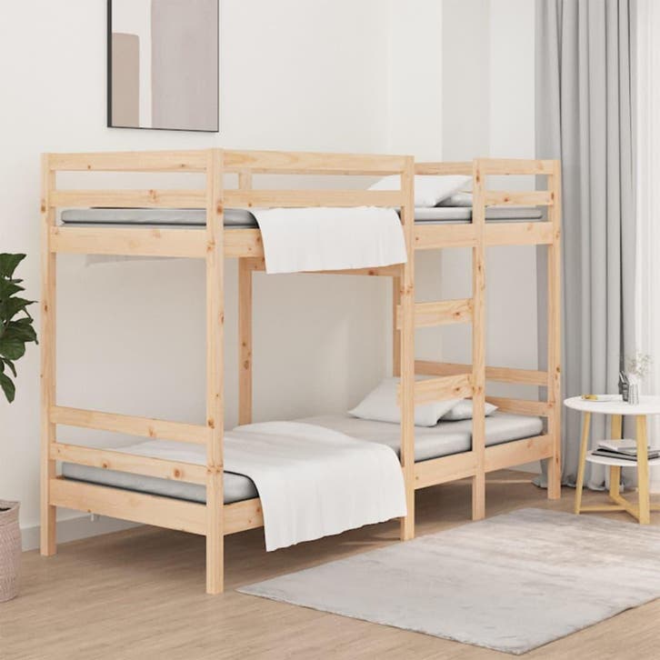 vidaXL Stapelbed massief grenenhout 75x190 cm, Huis en Inrichting, Slaapkamer | Bedden, Nieuw, Verzenden