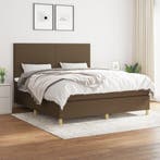 vidaXL Boxspring met matras stof donkerbruin 160x200 cm, Verzenden, Nieuw