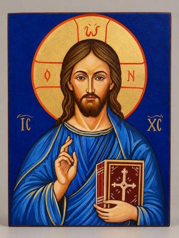 M. Palumbo (XX) - Icona Sacra - Cristo il Pantocratore - 30, Antiek en Kunst