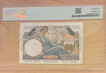 Frankrijk. - 5 Nouveaux francs on 500 Francs - ND (1960) -, Postzegels en Munten