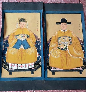 Chinese silk paintings of ancestral portraits - ning - Chine