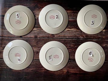 Sarreguemines - Bord (6) - Favori - Creamware -