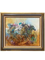 Annie Puybareau (1955) - Grande scène de course hippique