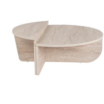 Evila Modern Coffee Table Set (2 Pieces), Travertine Color,, Verzenden, Nieuw, 50 tot 100 cm, Scandinavisch