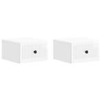 vidaXL Muurbevestigde Nachttafel 2 pcs Hoogglans Wit 33 x, Huis en Inrichting, Verzenden, Nieuw