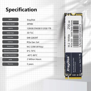M.2 Interne SSD Harde Schijf - 512 GB - PCIe NVME - Solid, Verzenden, Nieuw, XrayDisk