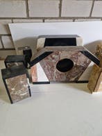 Horloge de table - Antique Marbre, Verre, Bronze - 1950-1960
